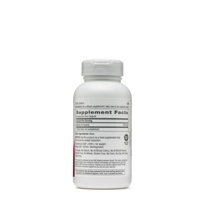 Gnc Women`s Gelatin, Gelatina 778 Mg, 60 Cps Gnc Women`s Gelatin, Gelatina 778 Mg, 60 Cps