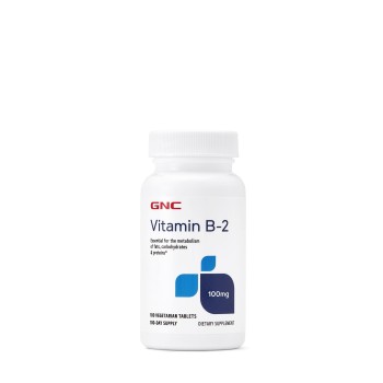 Gnc Vitamin B-2 100 Mg, Vitamina B-2, Suport Pentru Energie Si Sistemul Nervos, 100 Tb