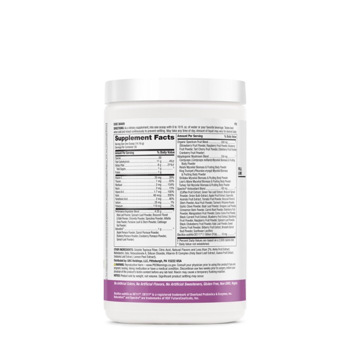 Gnc Superfoods Vital Greens Daily Superfoods Powder, Pudra Cu Super Alimente Verzi Cu Aroma De Fructe De Padure, 424.8 G Gnc Superfoods Vital Greens Daily Superfoods Powder, Pudra Cu Super Alimente Verzi Cu Aroma De Fructe De Padure, 424.8 G