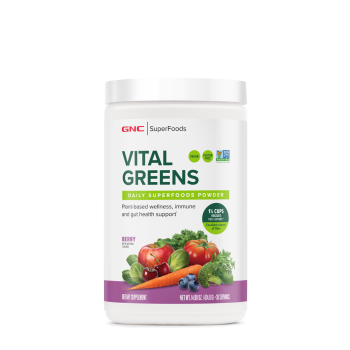 Gnc Superfoods Vital Greens Daily Superfoods Powder, Pudra Cu Super Alimente Verzi Cu Aroma De Fructe De Padure, 424.8 G