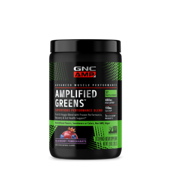Gnc Amp Amplified Greens Superfoods Performance Blend, Ameste De Super Alimente Verzi Cu Aroma De Afine Si Rodie, 280.2 G