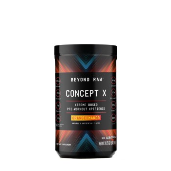 Beyond Raw Concept X Pre-workout, Formula Pre-workout Cu Aroma De Portocale Si Mango, 588.2 G