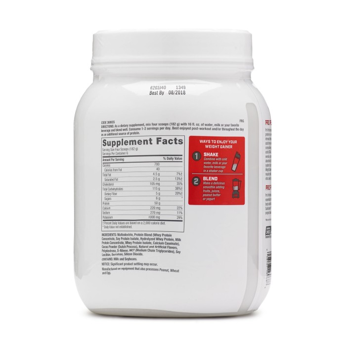 Gnc Pro Performance Weight Gainer, Formula Proteica Pentru Crestere In Greutate, Cu Aroma De Ciocolata, Testata Antidoping, 1134 G Gnc Pro Performance Weight Gainer, Formula Proteica Pentru Crestere In Greutate, Cu Aroma De Ciocolata, Testata Antidoping, 1134 G