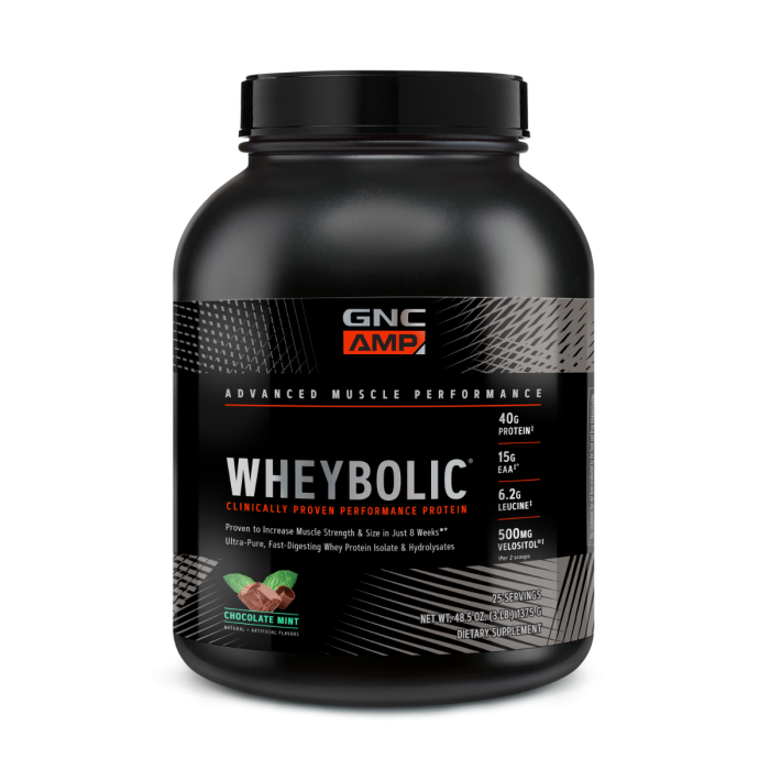 Gnc Amp Wheybolic, Proteina Din Zer, Cu Aroma De Ciocolata Cu Menta, 1375 G Gnc Amp Wheybolic, Proteina Din Zer, Cu Aroma De Ciocolata Cu Menta, 1375 G