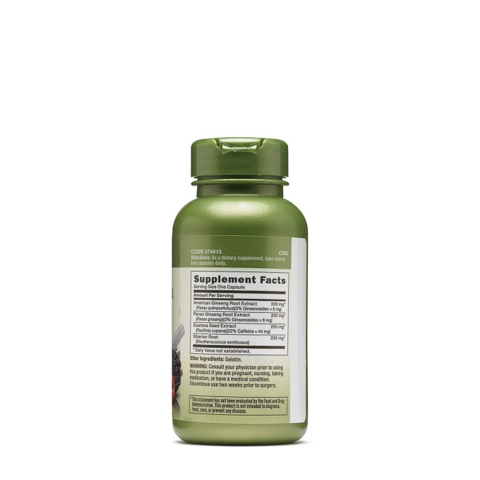 Gnc Herbal Plus Triple Ginsa Rush, Extract Standardizat Din 3 Tipuri De Ginseng, 100 Cps Gnc Herbal Plus Triple Ginsa Rush, Extract Standardizat Din 3 Tipuri De Ginseng, 100 Cps