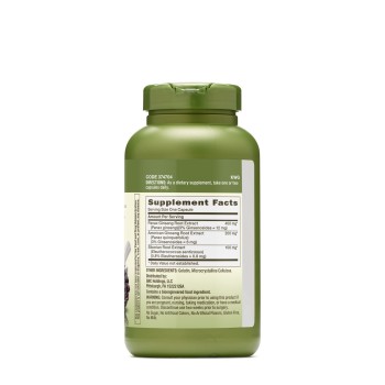 Gnc Herbal Plus Triple Ginsa, Extract Standardizat Din 3 Tipuri De Ginseng, 200 Cps