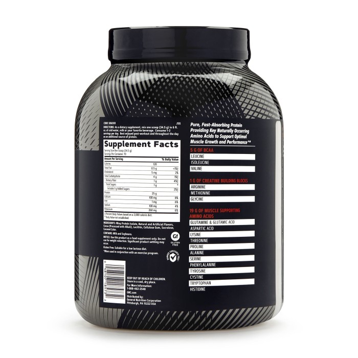 Gnc Amp Pure Isolate, Proteina Izolata Din Zer Cu Aroma De Ciocolata, 2415 G Gnc Amp Pure Isolate, Proteina Izolata Din Zer Cu Aroma De Ciocolata, 2415 G