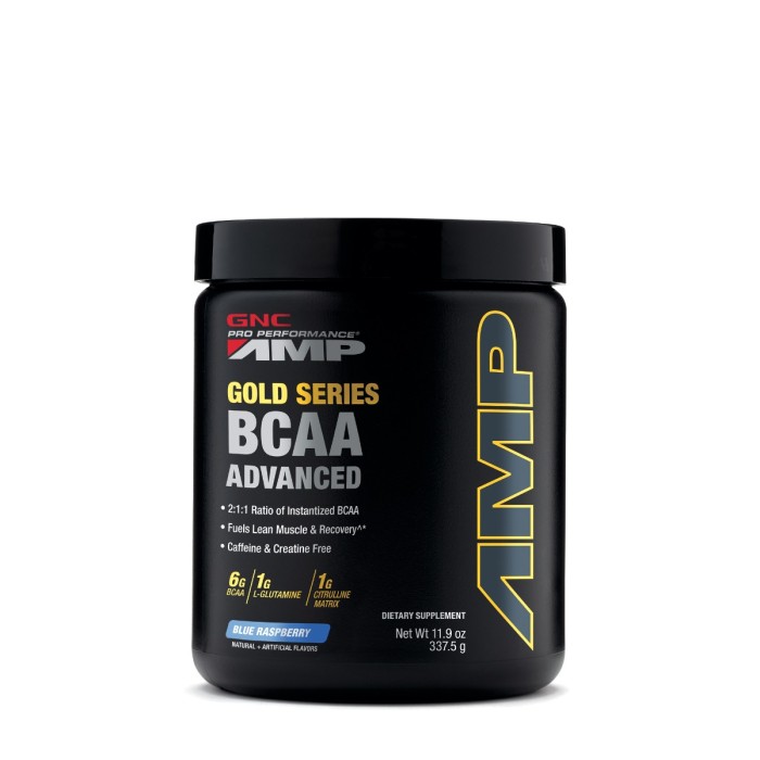 Gnc Pro Performance Amp Gold Series Bcaa Advanced, Formula Avansata De Bcaa Cu Aroma De Zmeura Albastra, 337.5 G Gnc Pro Performance Amp Gold Series Bcaa Advanced, Formula Avansata De Bcaa Cu Aroma De Zmeura Albastra, 337.5 G