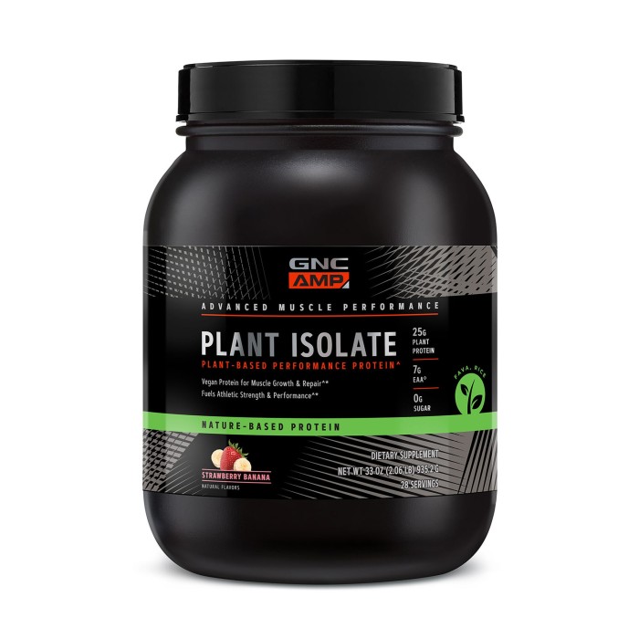 Gnc Amp Plant Isolate Proteina Vegana Cu Aroma De Capsuni Si Banane, 935,2 G Gnc Amp Plant Isolate Proteina Vegana Cu Aroma De Capsuni Si Banane, 935,2 G