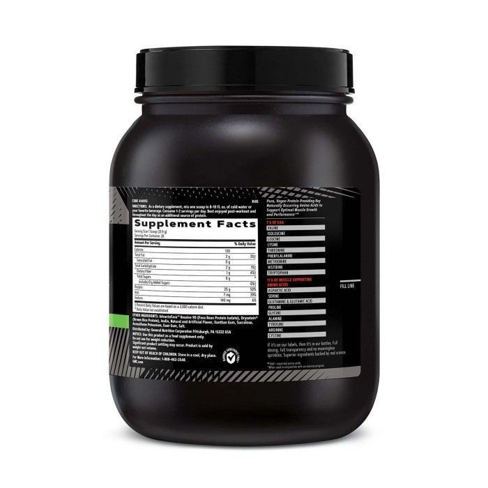 Gnc Amp Plant Isolate Proteina Vegana Cu Aroma De Biscuiti Cu Vanilie, 893.2 G Gnc Amp Plant Isolate Proteina Vegana Cu Aroma De Biscuiti Cu Vanilie, 893.2 G