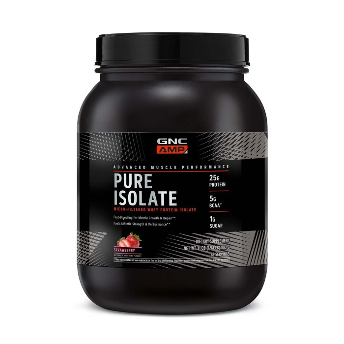 Gnc Amp Pure Isolate, Proteina Izolata Din Zer, Cu Aroma De Capsuni, 882 G Gnc Amp Pure Isolate, Proteina Izolata Din Zer, Cu Aroma De Capsuni, 882 G