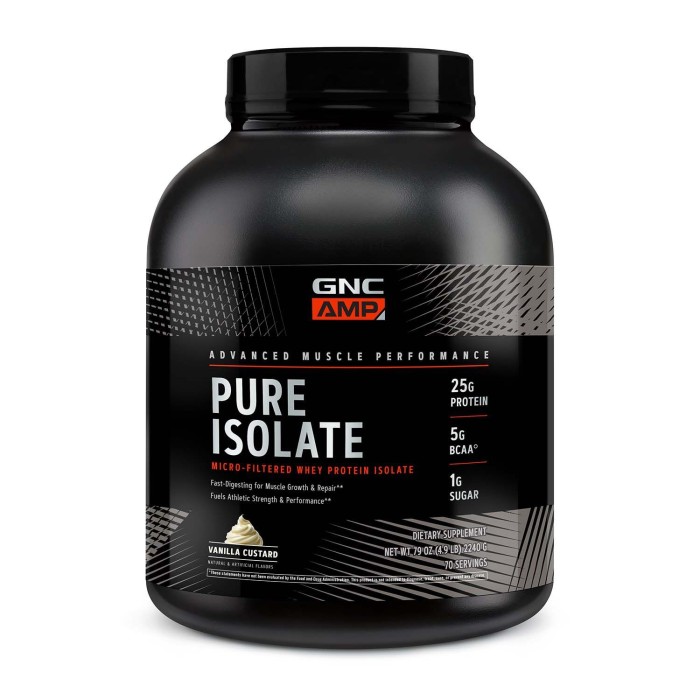Gnc Amp Pure Isolate, Proteina Izolata Din Zer Cu Aroma De Vanilie, 2240 G Gnc Amp Pure Isolate, Proteina Izolata Din Zer Cu Aroma De Vanilie, 2240 G