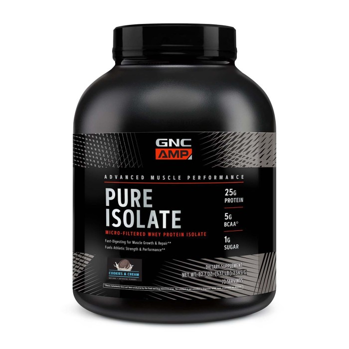 Gnc Amp Pure Isolate, Proteina Izolata Din Zer, Cu Aroma De Biscuiti Cu Crema, 2345 G Gnc Amp Pure Isolate, Proteina Izolata Din Zer, Cu Aroma De Biscuiti Cu Crema, 2345 G