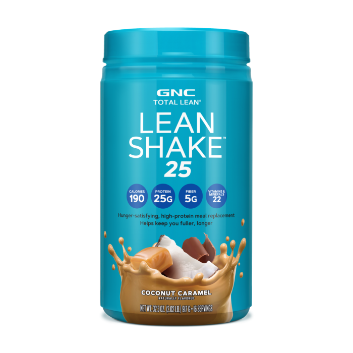 Gnc Total Lean Lean Shake 25, Shake Proteic Cu Aroma De Cocos Si Caramel, 917 G Gnc Total Lean Lean Shake 25, Shake Proteic Cu Aroma De Cocos Si Caramel, 917 G
