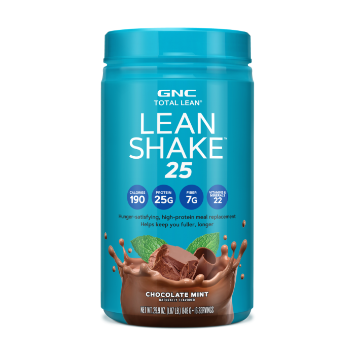 Gnc Total Lean Lean Shake 25, Shake Proteic Cu Aroma De Ciocolata Si Menta, 848 G Gnc Total Lean Lean Shake 25, Shake Proteic Cu Aroma De Ciocolata Si Menta, 848 G
