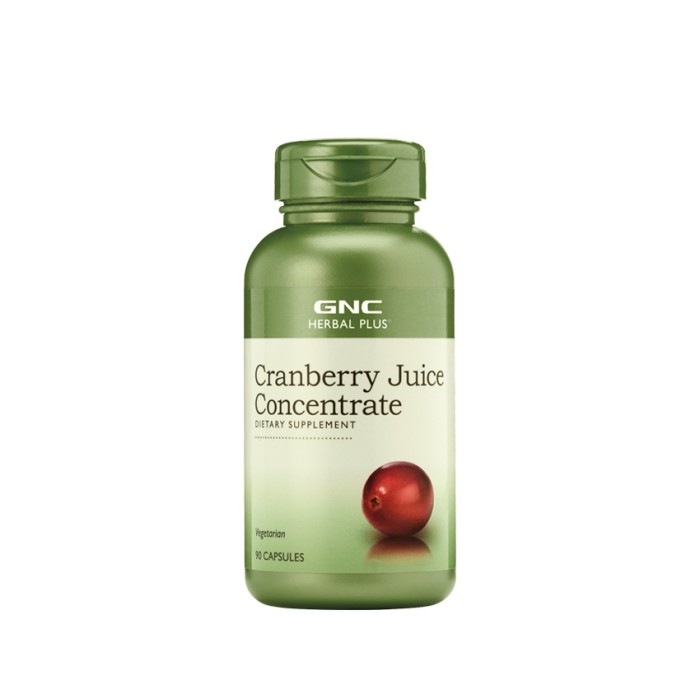 Gnc Herbal Plus Cranberry Juice Concentrate, Concentrat Din Suc De Merisor, 90 Cps Gnc Herbal Plus Cranberry Juice Concentrate, Concentrat Din Suc De Merisor, 90 Cps