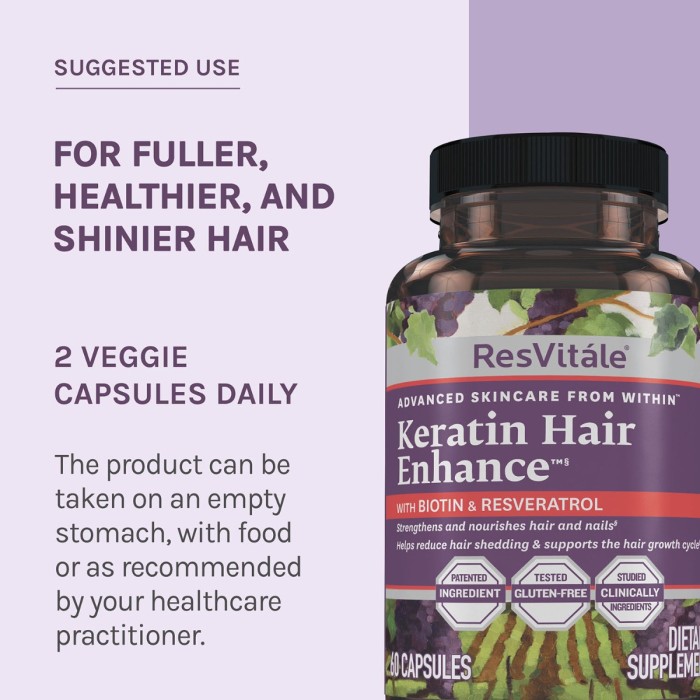 Resvitale Keratin Hair Enhance, Keratina Cu Biotina Si Resveratrol, 60 Cps Resvitale Keratin Hair Enhance, Keratina Cu Biotina Si Resveratrol, 60 Cps