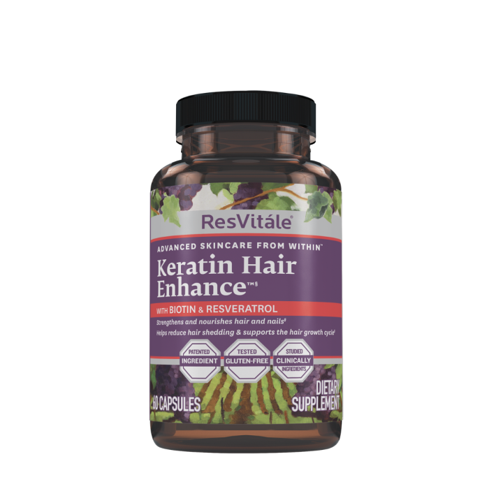 Resvitale Keratin Hair Enhance, Keratina Cu Biotina Si Resveratrol, 60 Cps Resvitale Keratin Hair Enhance, Keratina Cu Biotina Si Resveratrol, 60 Cps