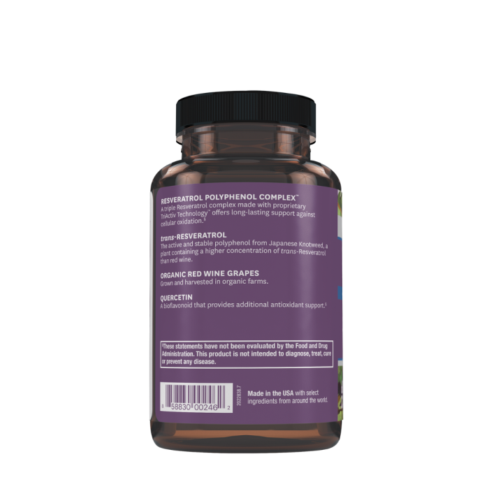 Resvitale Resveratrol 500 Mg Cu Quercetina, Formula Avansata Triactiv Pentru Activarea Genei Longevitatii Cu Trans-resveratrol, 60 Cps Resvitale Resveratrol 500 Mg Cu Quercetina, Formula Avansata Triactiv Pentru Activarea Genei Longevitatii Cu Trans-resveratrol, 60 Cps
