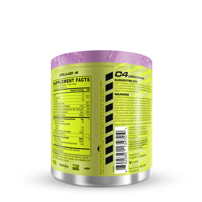 Cellucor C4 Original Pre-workout Grape Popsicle, Formula Pre-antrenament Cu Aroma De Struguri, 246 G Cellucor C4 Original Pre-workout Grape Popsicle, Formula Pre-antrenament Cu Aroma De Struguri, 246 G