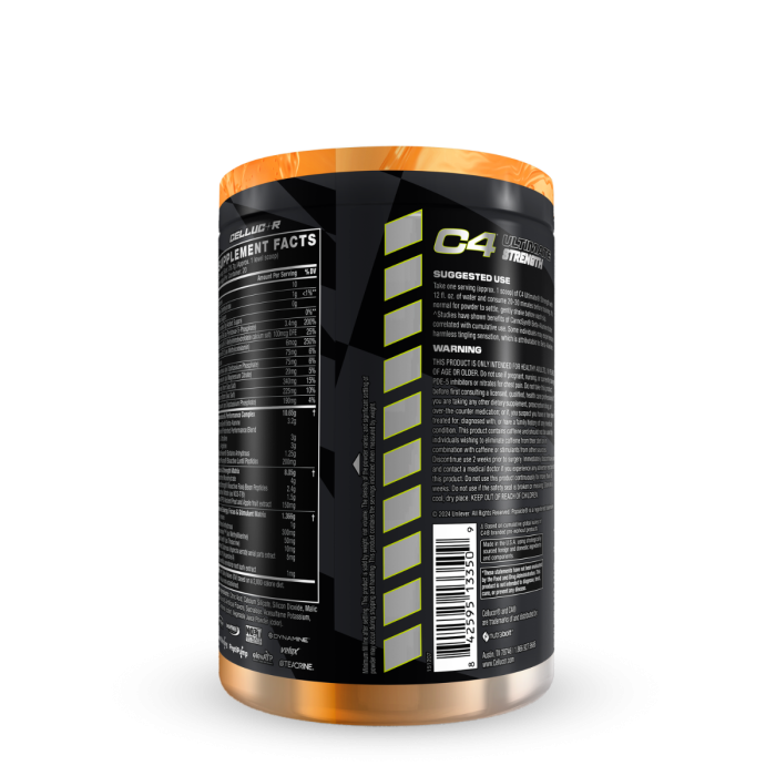 Cellucor C4 Ultimate Strength Pre-workout Orange Popsicle, Formula Pre-antrenament Pentru Forta Si Performanta Cu Aroma De Portocale, 574 G Cellucor C4 Ultimate Strength Pre-workout Orange Popsicle, Formula Pre-antrenament Pentru Forta Si Performanta Cu Aroma De Portocale, 574 G