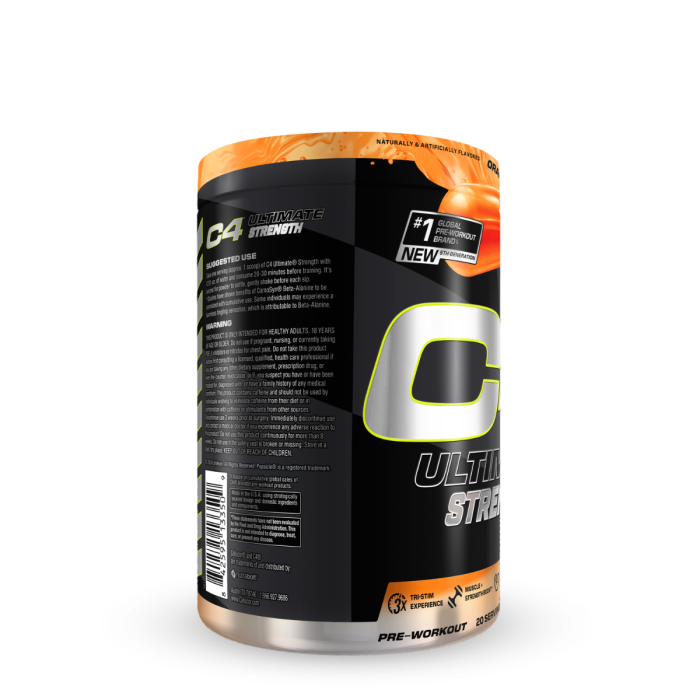 Cellucor C4 Ultimate Strength Pre-workout Orange Popsicle, Formula Pre-antrenament Pentru Forta Si Performanta Cu Aroma De Portocale, 574 G Cellucor C4 Ultimate Strength Pre-workout Orange Popsicle, Formula Pre-antrenament Pentru Forta Si Performanta Cu Aroma De Portocale, 574 G