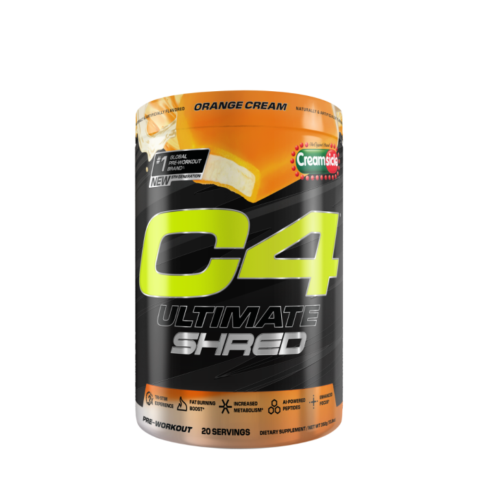 Cellucor C4 Ultimate Shred Pre-workout Orange Cream, Formula Pre-antrenament Pentru Performanta Si Arderea Grasimilor Cu Aroma De Portocale, 392 G Cellucor C4 Ultimate Shred Pre-workout Orange Cream, Formula Pre-antrenament Pentru Performanta Si Arderea Grasimilor Cu Aroma De Portocale, 392 G