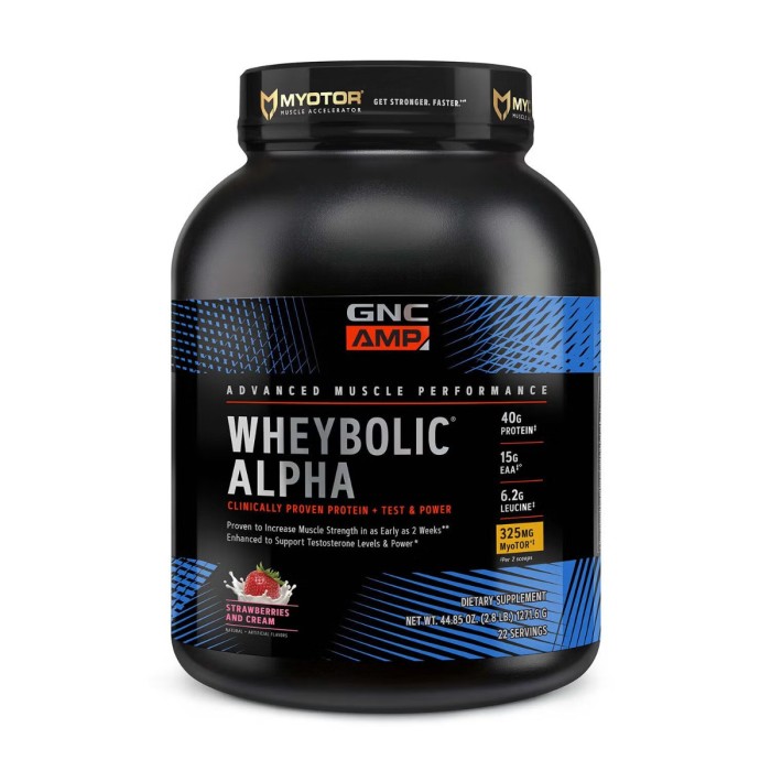 Gnc Amp Wheybolic Alpha Myotor, Proteina Din Zer Cu Aroma De Capsuni Si Frisca, 1271.6 G Gnc Amp Wheybolic Alpha Myotor, Proteina Din Zer Cu Aroma De Capsuni Si Frisca, 1271.6 G