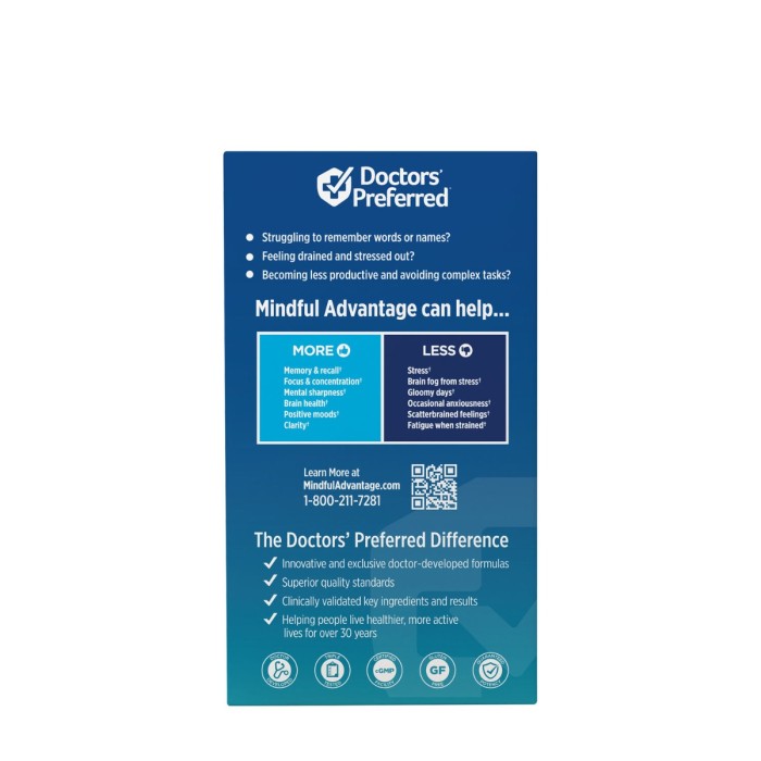 Doctors' Preferred Mindful Advantage, Supliment Pentru Sanatatea Cognitiva, 30 Cps Doctors' Preferred Mindful Advantage, Supliment Pentru Sanatatea Cognitiva, 30 Cps