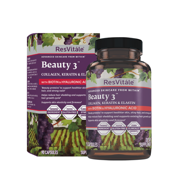 Resvitále Beauty 3, Formula Pentru Par, Piele Si Unghii Cu Colagen, Keratina Si Elastina, 90 Cps Resvitále Beauty 3, Formula Pentru Par, Piele Si Unghii Cu Colagen, Keratina Si Elastina, 90 Cps