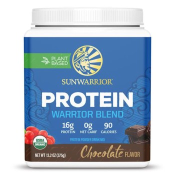 Sunwarrior Plant-based Organic Protein, Proteina Organica Vegana, Cu Aroma De Ciocolata, 375 G