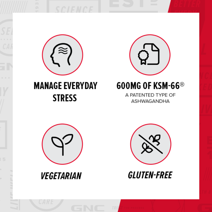 Gnc Herbal Plus Ksm-66 Ashwagandha, Extract Din Radacina De Ashwagandha 600 Mg, 60 Cps Gnc Herbal Plus Ksm-66 Ashwagandha, Extract Din Radacina De Ashwagandha 600 Mg, 60 Cps