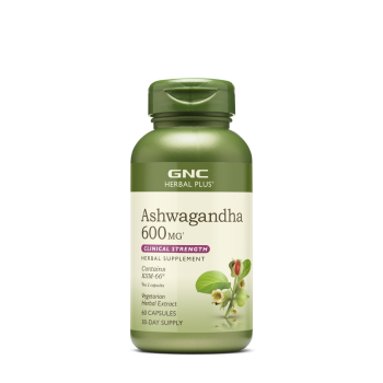 Gnc Herbal Plus Ksm-66 Ashwagandha, Extract Din Radacina De Ashwagandha 600 Mg, 60 Cps
