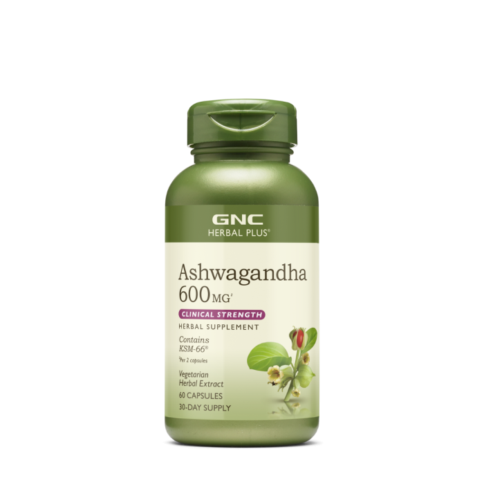 Gnc Herbal Plus Ksm-66 Ashwagandha, Extract Din Radacina De Ashwagandha 600 Mg, 60 Cps Gnc Herbal Plus Ksm-66 Ashwagandha, Extract Din Radacina De Ashwagandha 600 Mg, 60 Cps