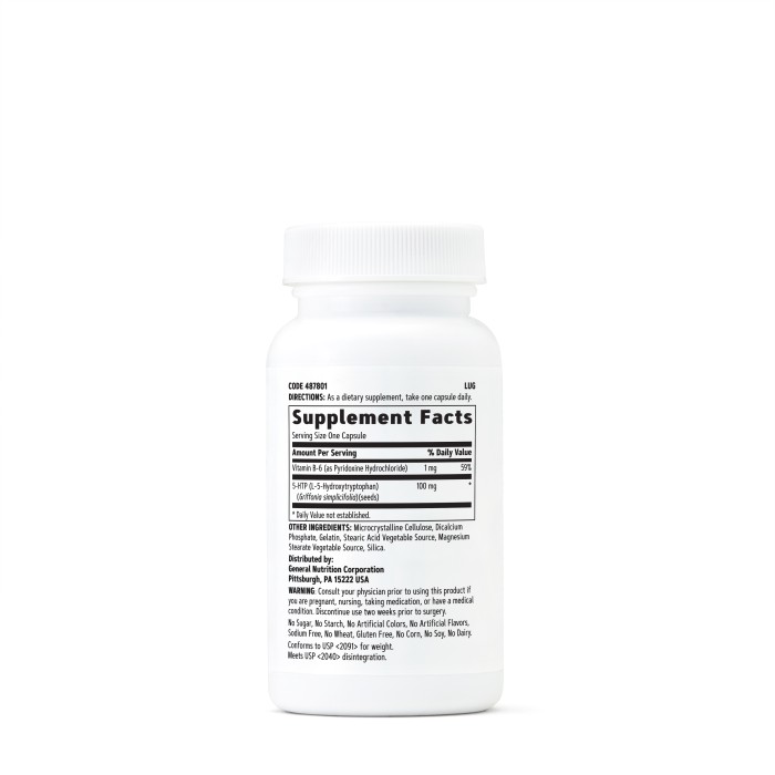 Gnc 5-htp 100 Mg, 30 Cps Gnc 5-htp 100 Mg, 30 Cps