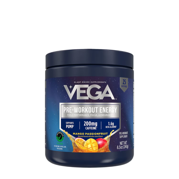 Vega Pre-workout Energy Passion Fruit Flavor, Pre Workout Cu Aroma De Fructul Pasiunii, 240 G Vega Pre-workout Energy Passion Fruit Flavor, Pre Workout Cu Aroma De Fructul Pasiunii, 240 G