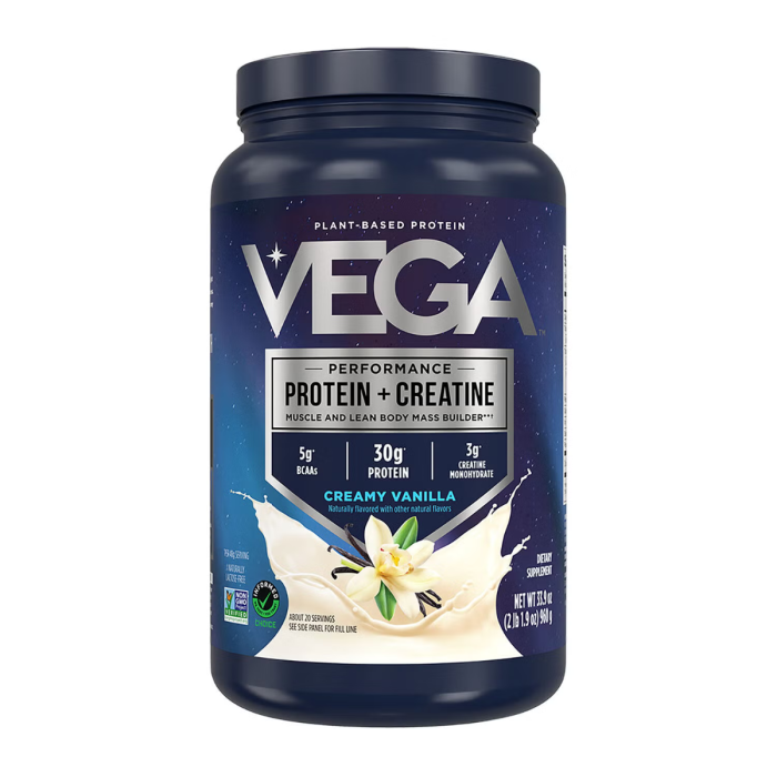 Vega Protein + Creatine Creamy Vanilla Flavor, Proteina Vegetala + Creatina Cu Aroma De Vanilie, 960 G Vega Protein + Creatine Creamy Vanilla Flavor, Proteina Vegetala + Creatina Cu Aroma De Vanilie, 960 G