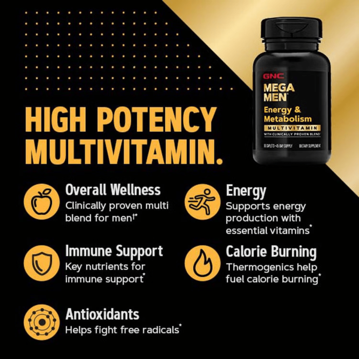 Gnc Mega Men Energy & Metabolism, Complex De Multivitamine Pentru Barbati, Energie Si Metabolism, 90 Tb Gnc Mega Men Energy & Metabolism, Complex De Multivitamine Pentru Barbati, Energie Si Metabolism, 90 Tb