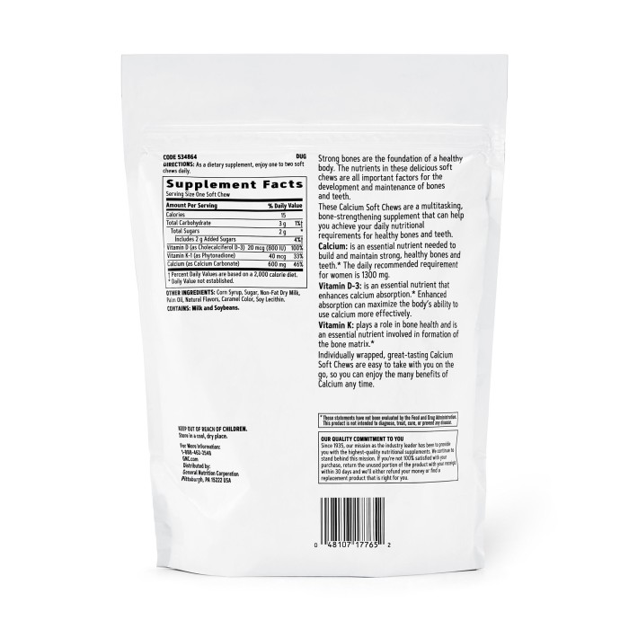 Gnc Calcium Soft Chews 600 Mg, Calciu Caramele, Cu Aroma Naturala De Caramel, 60 Caramele Gnc Calcium Soft Chews 600 Mg, Calciu Caramele, Cu Aroma Naturala De Caramel, 60 Caramele