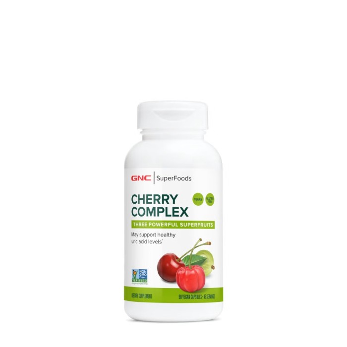 Gnc Superfoods Cherry Complex, Extract De Cirese Amare Pentru Reglarea Acidului Uric, 90 Cps Gnc Superfoods Cherry Complex, Extract De Cirese Amare Pentru Reglarea Acidului Uric, 90 Cps