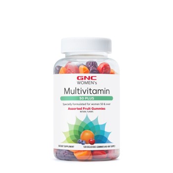 Gnc Women’s Multivitamin 50+ Gummies, Jeleuri Cu Multivitamine Pentru Femei 50+ Cu Aroma De Fructe Asortate, 120 Jeleuri