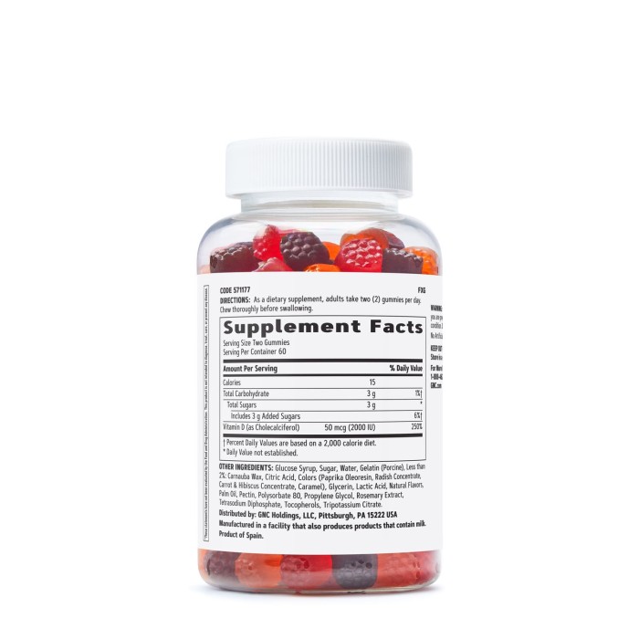 Gnc Vitamin D-3 2000 Ui, Vitamina D-3 50 Mcg (2000 Ui) Naturala 100% Din Lanolina, 120 Jeleuri Gnc Vitamin D-3 2000 Ui, Vitamina D-3 50 Mcg (2000 Ui) Naturala 100% Din Lanolina, 120 Jeleuri