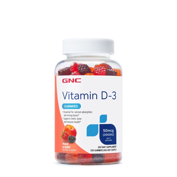 Gnc Vitamin D-3 2000 Ui, Vitamina D-3 50 Mcg (2000 Ui) Naturala 100% Din Lanolina, 120 Jeleuri Gnc Vitamin D-3 2000 Ui, Vitamina D-3 50 Mcg (2000 Ui) Naturala 100% Din Lanolina, 120 Jeleuri