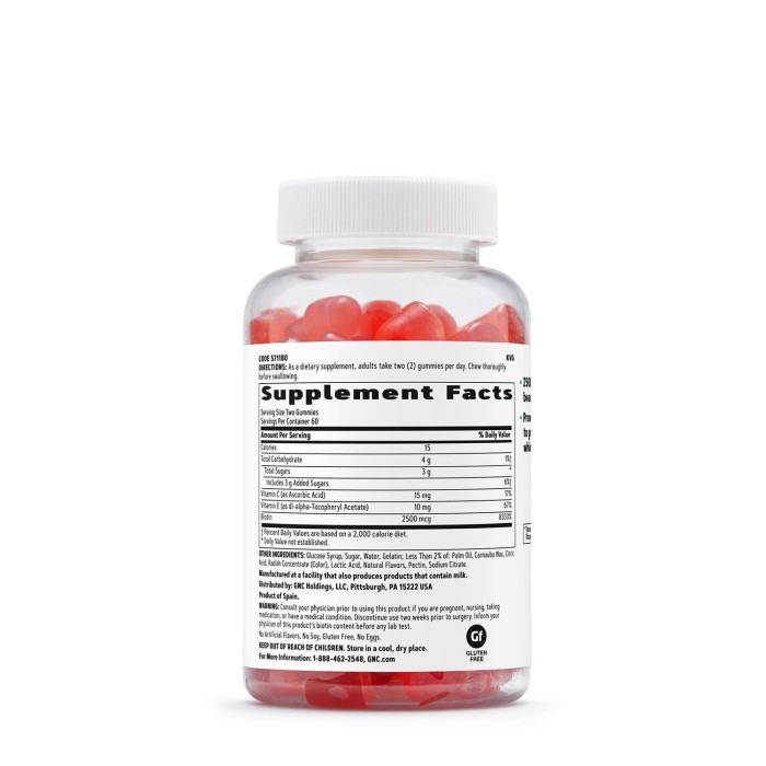 Gnc Women’s Hair, Skin & Nails Formula, Formula Pentru Par, Piele Si Unghii, Jeleuri Cu Aroma De Capsuni, 120 Jeleuri Gnc Women’s Hair, Skin & Nails Formula, Formula Pentru Par, Piele Si Unghii, Jeleuri Cu Aroma De Capsuni, 120 Jeleuri