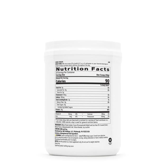 Gnc Total Lean Zero Sugar, Proteina Fara Zahar Cu Aroma De Ciocolata, 500 G Gnc Total Lean Zero Sugar, Proteina Fara Zahar Cu Aroma De Ciocolata, 500 G