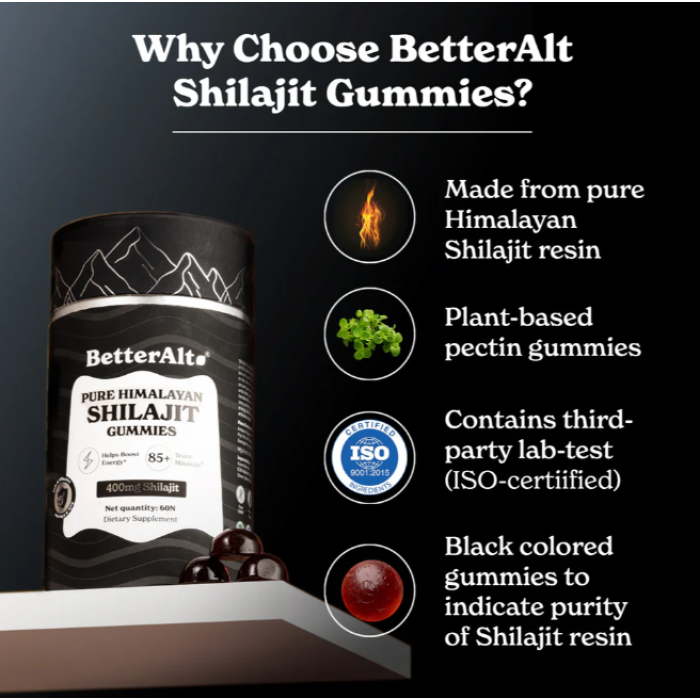 Better Alt Pure Himalayan Shilajit Gummies, Jeleuri De Shilajit Din Himalaya, 60 Jeleuri Better Alt Pure Himalayan Shilajit Gummies, Jeleuri De Shilajit Din Himalaya, 60 Jeleuri
