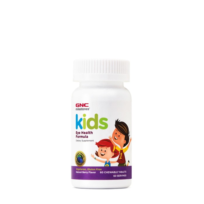 Gnc Milestones Kids Eye Health, Formula Pentru Copii, Suport Pentru Sanatatea Vizuala, Cu Gust Natural De Fructe De Padure, 60 Tb Gnc Milestones Kids Eye Health, Formula Pentru Copii, Suport Pentru Sanatatea Vizuala, Cu Gust Natural De Fructe De Padure, 60 Tb