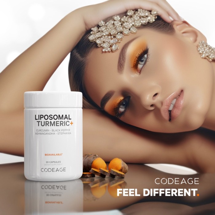 Codeage Turmeric Lipozomal Fermentat + Piper Negru, Curcumin Si Ghimbir, 90 Cps Codeage Turmeric Lipozomal Fermentat + Piper Negru, Curcumin Si Ghimbir, 90 Cps