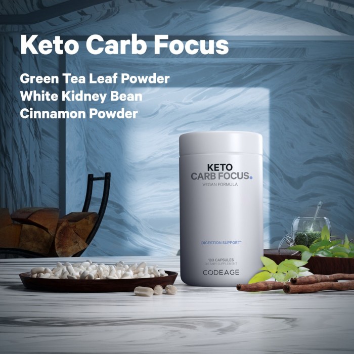 Codeage Keto Carb Focus, Formula Pentru Inhibarea Asimilarii De Carbohidrati, 180 Cps Codeage Keto Carb Focus, Formula Pentru Inhibarea Asimilarii De Carbohidrati, 180 Cps