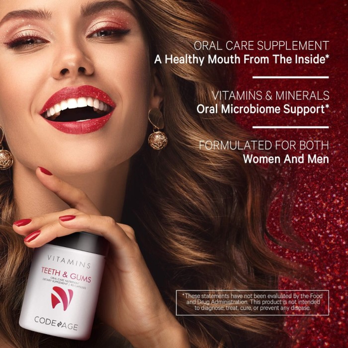 Codeage Teeth & Gums Vitamins, Daily Multivitamins & Minerals + Collagen, Complex De Vitamine, Minerale Si Colagen Pentru Dinti Si Gingii, 90 Cps Codeage Teeth & Gums Vitamins, Daily Multivitamins & Minerals + Collagen, Complex De Vitamine, Minerale Si Colagen Pentru Dinti Si Gingii, 90 Cps